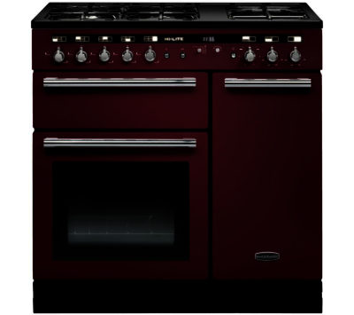 RANGEMASTER  Hi-LITE 90 Dual Fuel Range Cooker - Cranberry & Chrome